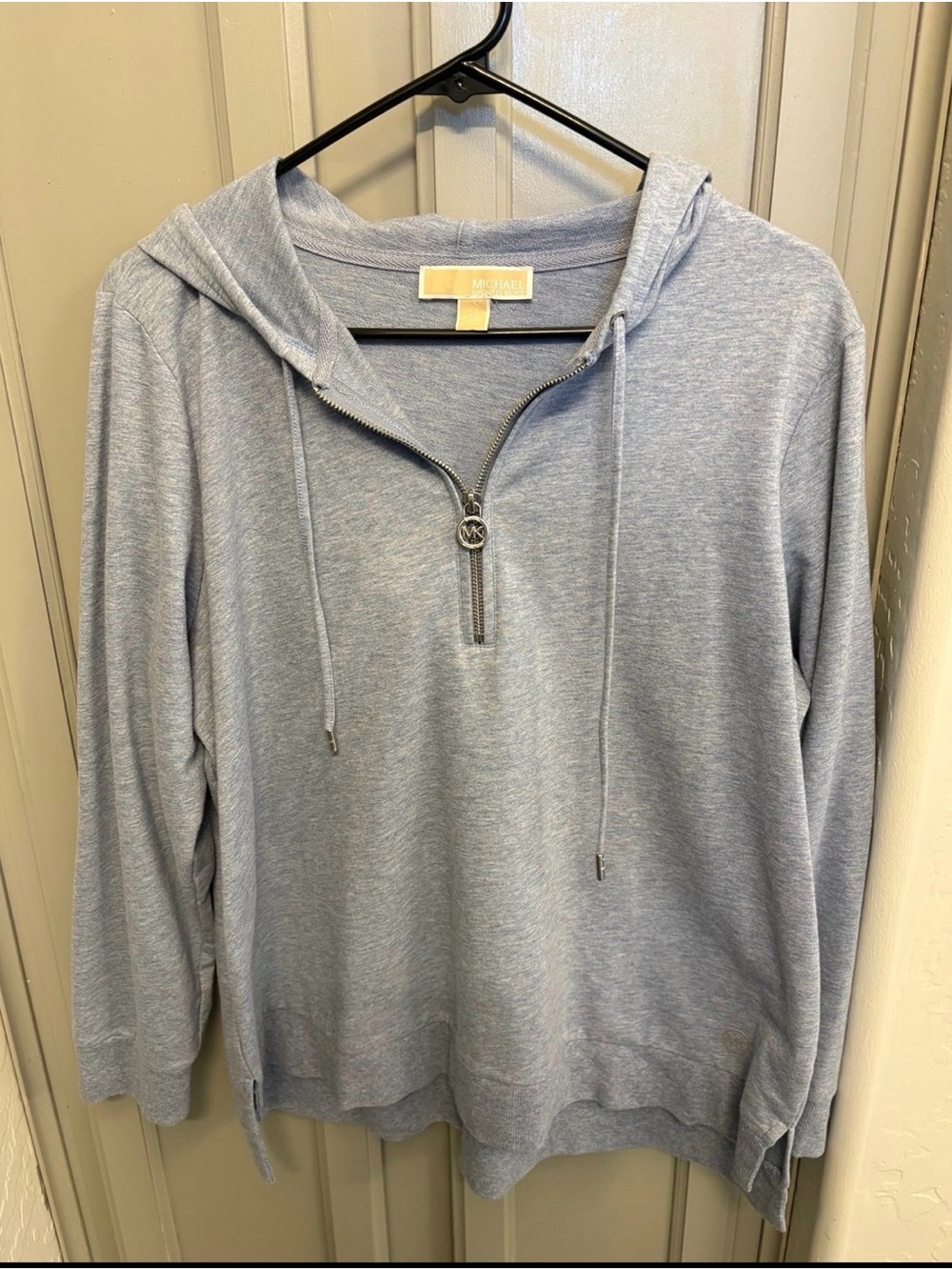 Michael Kors Women's Light Blue Quarter Zip Hoodie